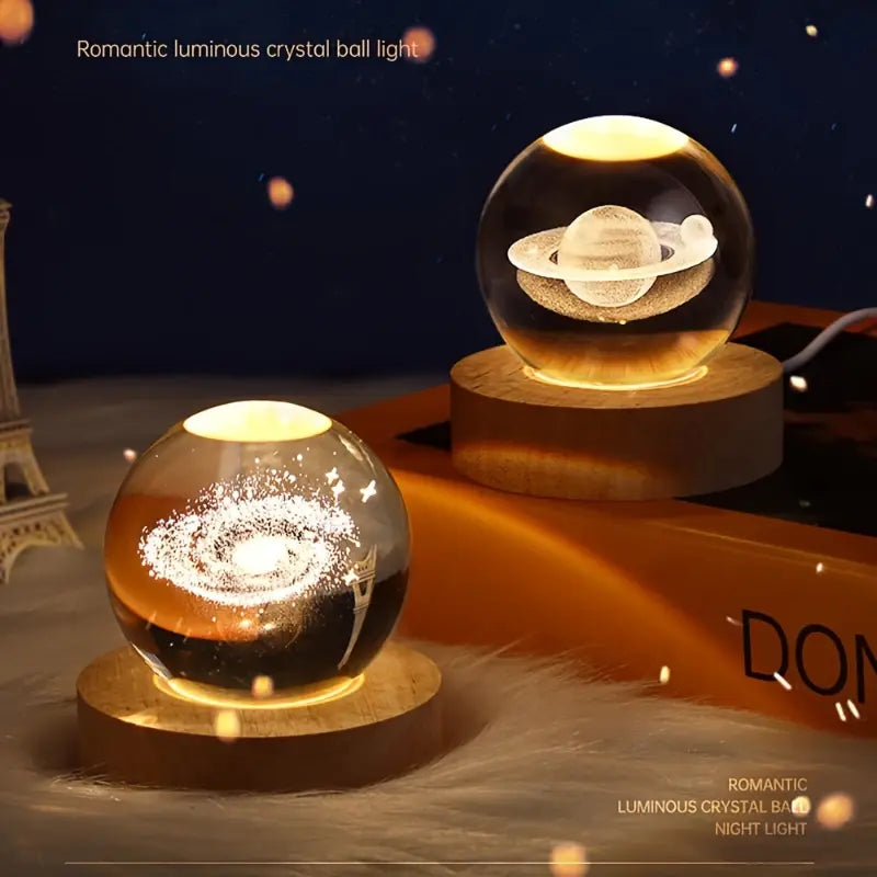 Moon Crystal Ball Lamp – 3D Lunar Light for Home Decor | DecorHouz